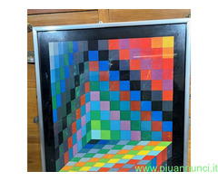 Serigrafia quadro astratto Victor Vasarely .1969 - 1