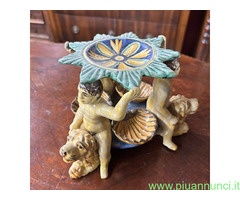 Antica Saliera in maiolica dipinta epoca XVII - 2