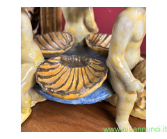 Antica Saliera in maiolica dipinta epoca XVII - 4