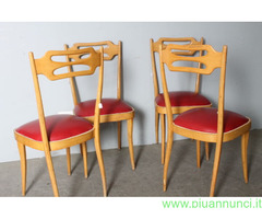 Guppo 4 sedie anni 50 restaurate Modernariato . - 4