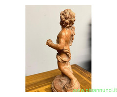 Antica scultura putto festante in terracotta 700 - 2