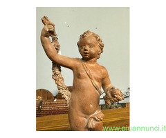 Antica scultura putto festante in terracotta 700 - 4