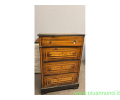 Antico credenzino cassettone 4 cassetti '900 noce - 4