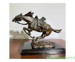 Antica scultura Bronzo Cavallo – “ La carica “ - 1