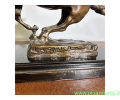 Antica scultura Bronzo Cavallo – “ La carica “ - 2