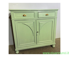 Antica credenza Liberty primi 900 laccata verde - 1
