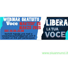 CorsoLibera la Voce - Webinar gratuito Martedì 25 marzo 2025 dalle ore 20.30