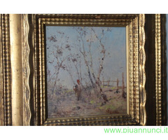 Antico dipinto di fine 800 di scuola Impressionist
