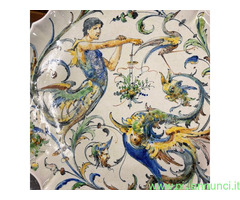 Antico piatto maiolica  Angelo Minghetti Bologna
