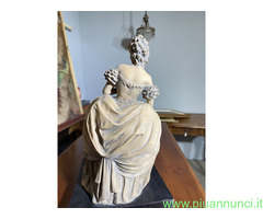 Scultura di dama anni '40 in terracotta patinata