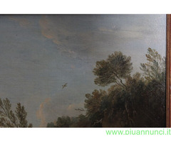 Antico dipinto olio su tela fiammingo epoca XIX