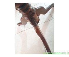 Tavolino legno antico '800 dama scacchi a 3 gambe