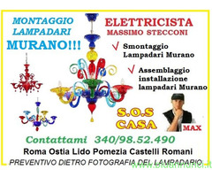 Montaggio lampadario e strisce led roma