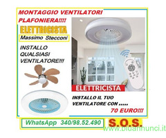 Montaggio ventilatori e plafoniere ventilatore a roma