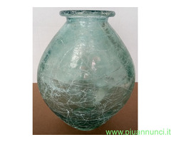 Grande vaso in vetro Verde-Azzurro di forma ovoida