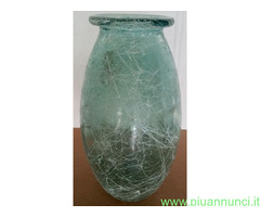 Grande vaso in vetro Verde-Azzurro di forma ovoida