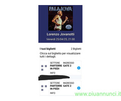 2 Biglietti Concerto di Jovanotti 6 Maggio 2025