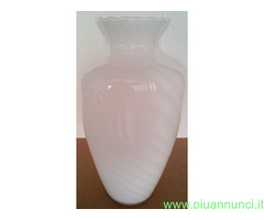 Anfora Vaso in Vetro Bianco Satinato con venature