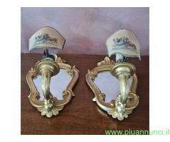 Coppia di piccole appliques d'antan ,cornice sagom