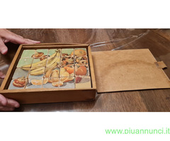 Gioco dei cubi  scatola Puzzle  del 1950 circa