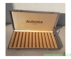 Espositore  custodia penne AURORA  vintage  in leg