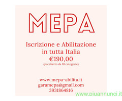 MEPA - Iscrizione e Abilitazione in 48 ore lavorat
