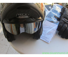 CASCO-AIROH SC66 CARB-KEVLAR+GUANTI-DAINESE-JERICO
