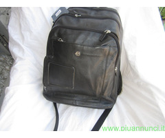 ZAINO-PIQUADRO ORIG-PELLE NERO-PORTA PC-SPOTIVO