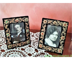 Coppia cornici   portaritratti vintage   rivestite