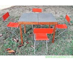 Tavolo  Picnic pieghevole   d'epoca  in legno  ,
