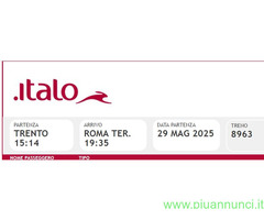 Italo Trento Verona Bologna Firenze Roma 29 maggio