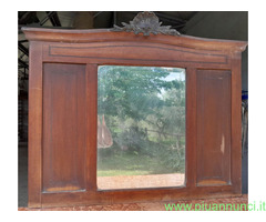 Cassettone Comò Specchiera Antico in legno con  pi