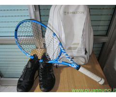RACCHETTA DA TENNIS BAMBOLAT PURE-LITE+BORSA+SCARP