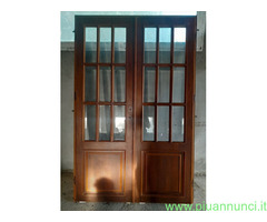 Porta Doppia Vetrata all'inglese in legno Noce in