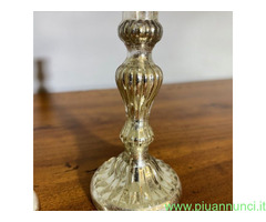 Coppia di antichi Candelieri –Candelabri Vetro