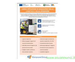 CorsoCORSO GRATUITO OPERATORE DEL MAGAZZINO E DELLA LOGISTICA - CREMA
