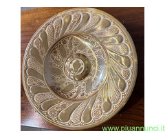 Antico piatto maiolica a Lustro oro Cantagalli