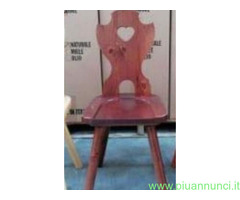 Sedie tirolesi  con cuore in legno grezzo