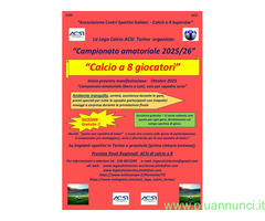 Campionato amatoriale di calcio a 8 giocatori.