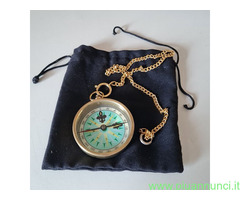 Bussola vintage  tascabile  con rosa dei venti rea