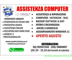 ASSISTENZA COMPUTER ROMA  APERTO AGOSTO SABATO €50