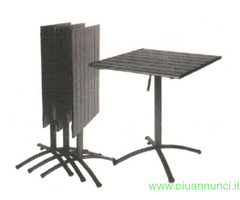 Tavolo acciaio ribaltabile colore grigio 70x70 cm
