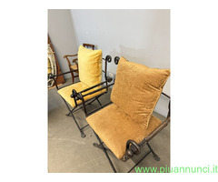 Coppia di poltrone in ferro battuto classiche XX
