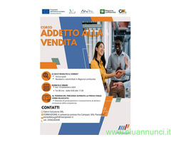 Corso FORMAZIONE GRATUITA ADDETTO ALLA VENDITA PAVIA