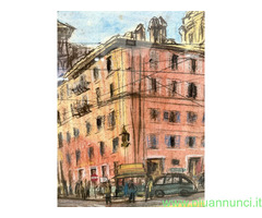 Disegno centro di Roma 1964, Belau, 91x84cm