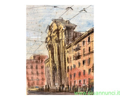 Disegno centro di Roma 1964, Belau, 91x84cm
