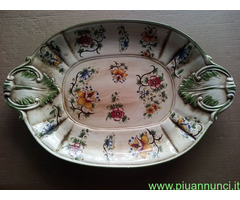 Vassoio Ceramica Capodimonte dipinta a mano e smal
