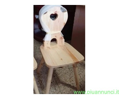 Sedie tirolesi  con cuore in legno grezzo