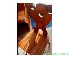 Sedie tirolesi  con cuore in legno grezzo