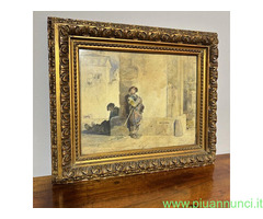 Antico dipinto acquarello , di grande qualità